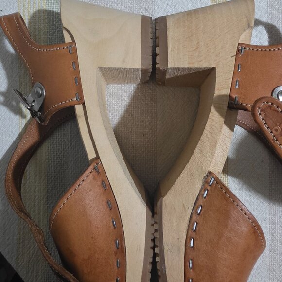 Sandgrens Swedish clogs - brown leather - 38 (7 or 7.5) - Picture 4 of 10